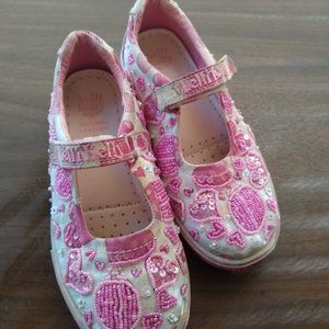 Lelli Kelly beaded hearts mary janes, girls 13